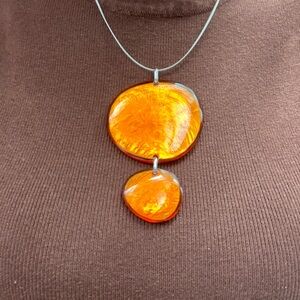 Elegant Orange Pendant Necklace